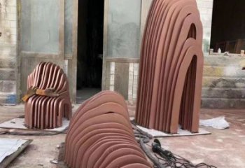 假山雕塑廠家，小區不銹鋼假山雕塑制作