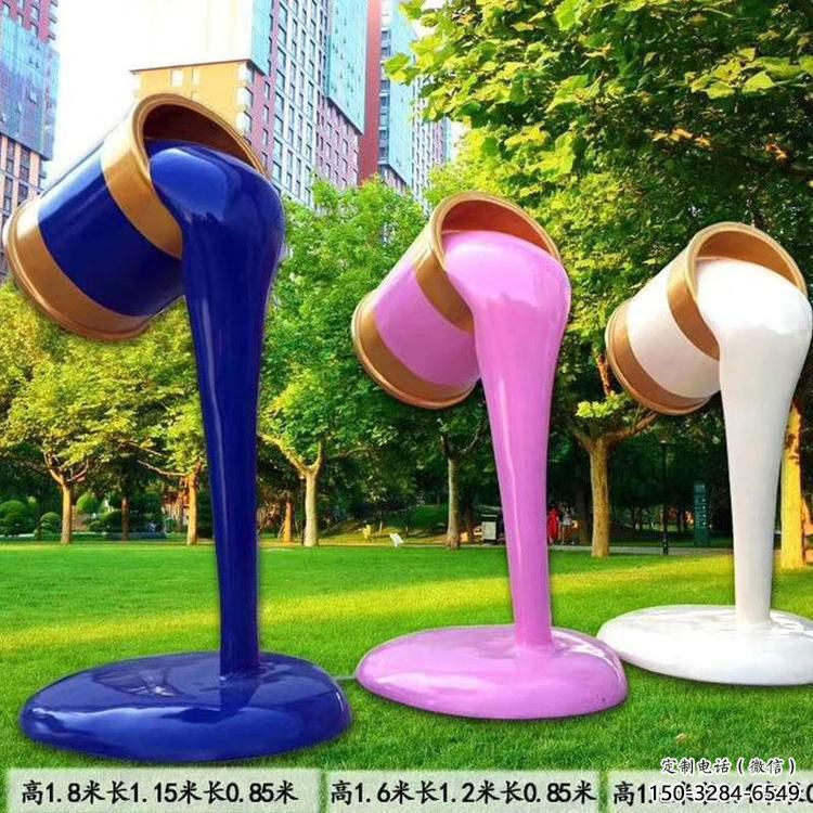 城市油漆桶雕塑 風景區彩繪雕塑 抽象擺件