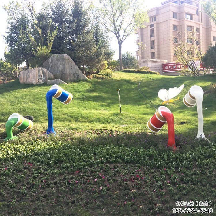 仿真油漆桶雕塑 店門口園林雕塑 卡通小品