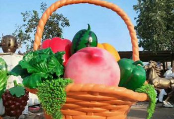商場(chǎng)果籃雕塑 仿真水果雕塑 店門口小品
