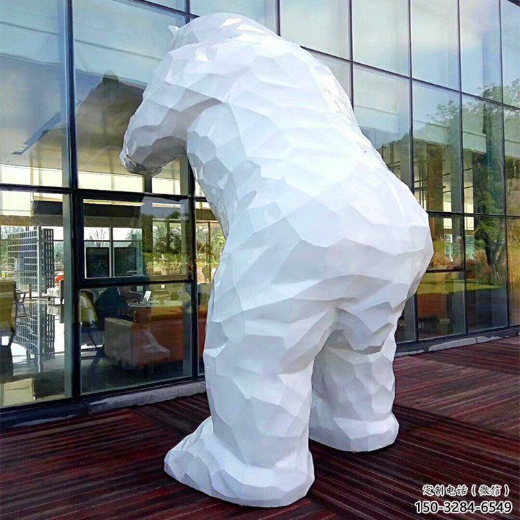 抽象黑熊雕塑 店門口彩繪雕塑 步行街擺件