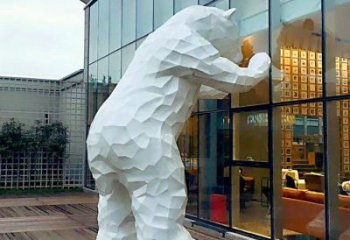 仿古黑熊雕塑 庭院彩繪雕塑 田間小品