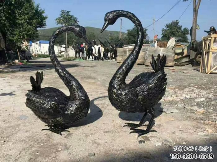 不銹鋼仿真天鵝雕塑 店門口園林雕塑 動物小品