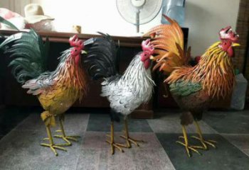 風景區玻璃鋼公雞雕塑廠家 售樓處廣場雕塑 仿古擺件