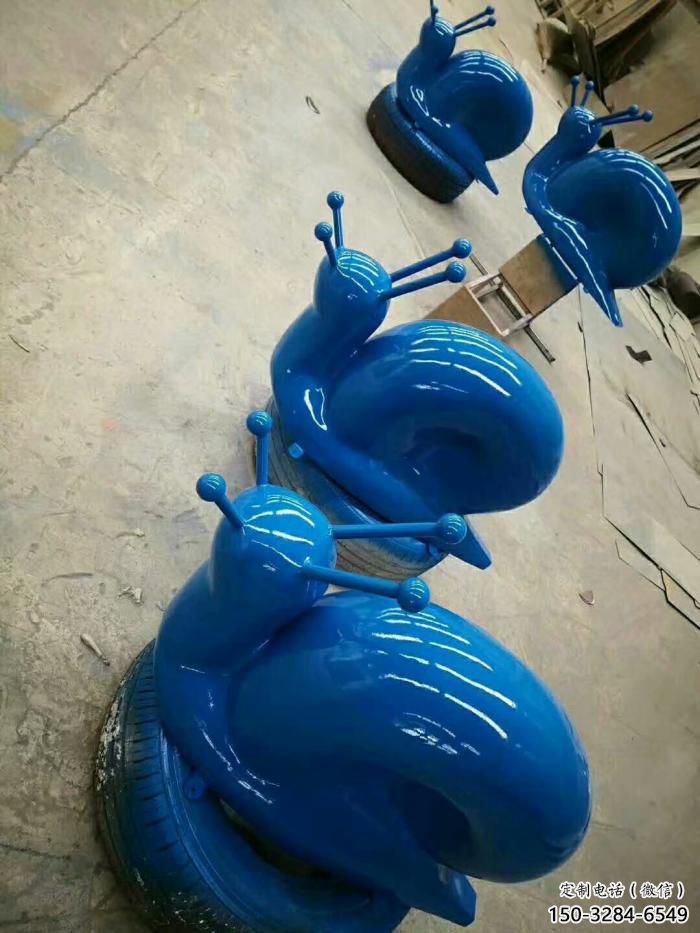 酒店玻璃鋼蝸牛雕塑 庭院仿真雕塑 彩繪小品