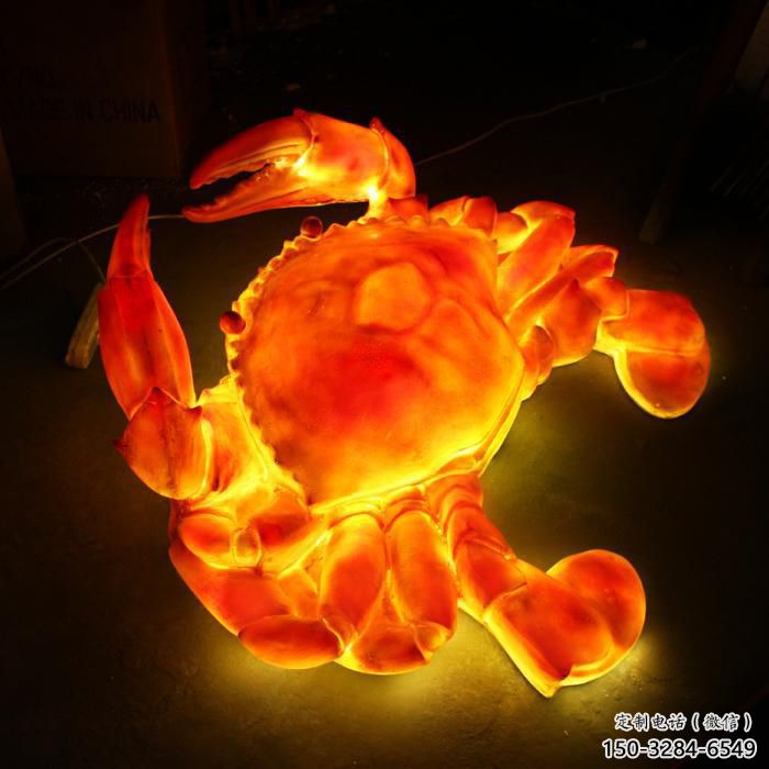 公園玻璃鋼螃蟹雕塑 酒店門口雕塑 彩繪擺件