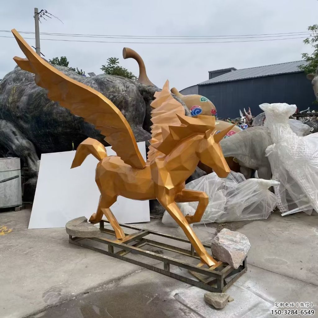 玻璃鋼園林飛馬雕塑 城市廣場雕塑 步行街?jǐn)[件