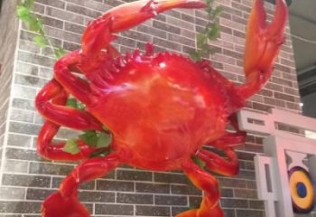 玻璃鋼創(chuàng)意螃蟹雕塑 步行街店門口雕塑 動物小品