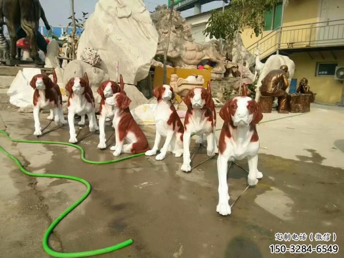 玻璃鋼庭院小狗雕塑 城市古銅色雕塑 動物小品