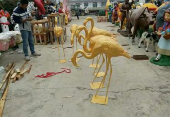 玻璃鋼創意火烈鳥雕塑 步行街店門口雕塑 影視劇小品