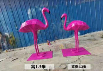 商業街不銹鋼火烈鳥雕塑 售樓處動物雕塑 幾何雕塑擺件