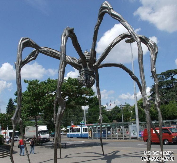 園林不銹鋼蜘蛛雕塑 城市廣場雕塑 步行街?jǐn)[件