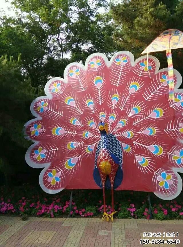 創意孔雀雕塑 步行街店門口雕塑 玻璃鋼動物雕塑小品