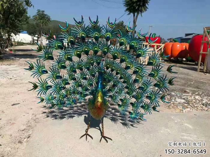 商業(yè)街不銹鋼孔雀雕塑 售樓處景觀雕塑 飛鳥擺件