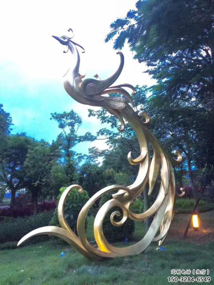 古銅色鳳凰銅雕塑廠家 大型城市雕塑 商業(yè)街擺件