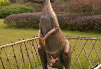 大型袋鼠銅雕塑 步行街宣傳雕塑 仿真擺件