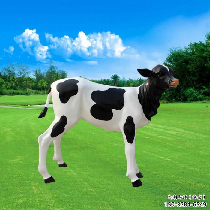 玻璃鋼奶牛雕塑廠家 風(fēng)景區(qū)仿真雕塑 廣場小品