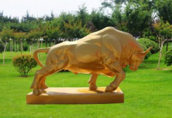 玻璃鋼園林開(kāi)荒牛雕塑 城市廣場(chǎng)雕塑 步行街?jǐn)[件