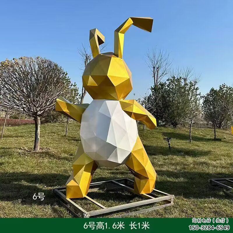 不銹鋼切面兔子雕塑 風(fēng)景區(qū)仿真雕塑 廣場(chǎng)小品
