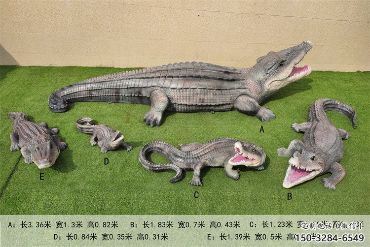 大型玻璃鋼鱷魚雕塑 步行街宣傳雕塑 仿真擺件