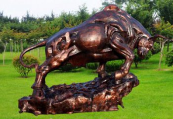 玻璃鋼城市開荒牛雕塑 風景區彩繪雕塑 抽象擺件