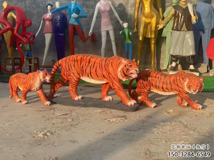 商業(yè)街玻璃鋼老虎雕塑 售樓處動(dòng)物雕塑 神獸擺件