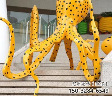 玻璃鋼章魚(yú)雕塑廠(chǎng)家，仿真彩繪工藝，景觀動(dòng)物小品 (1)