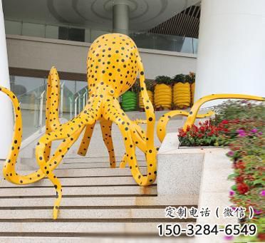 玻璃鋼章魚雕塑廠家，仿真彩繪工藝，景觀動物小品 (5)