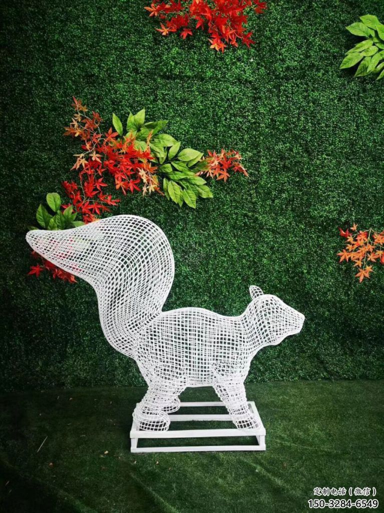 酒店不銹鋼松鼠雕塑 庭院仿真雕塑 彩繪小品