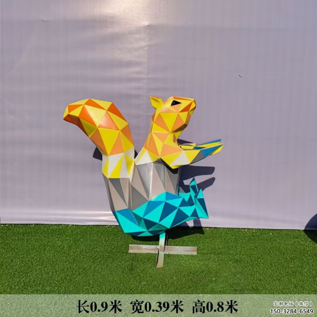不銹鋼商業(yè)街松鼠雕塑 售樓處雕塑 動物擺件