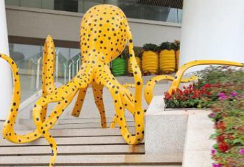 玻璃鋼章魚(yú)雕塑廠(chǎng)家，仿真彩繪工藝，景觀(guān)動(dòng)物小品 (5)