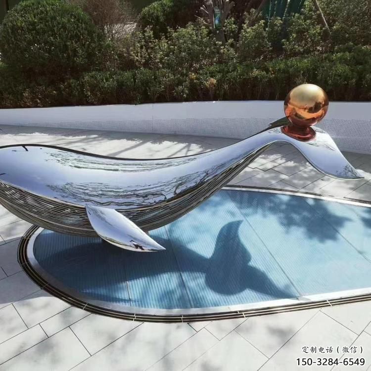 大型鯨魚雕塑，鏤空燈光原理，戶外公園廣場(chǎng)擺件 (3)