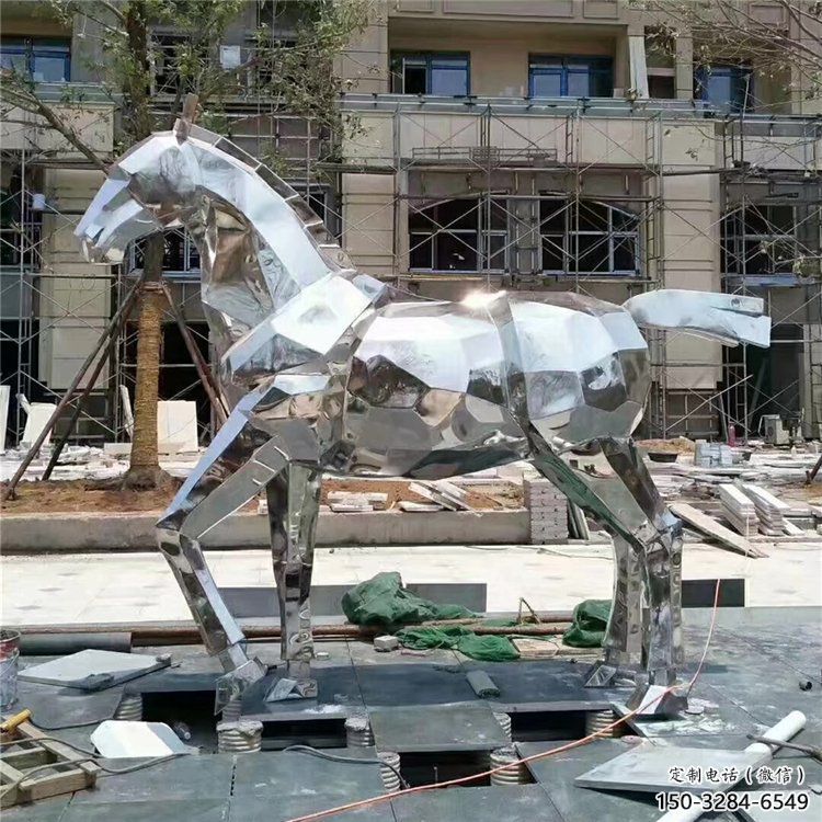 風(fēng)景區(qū)不銹鋼駿馬雕塑 售樓處廣場雕塑 仿古擺件