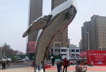 大型鯨魚雕塑，鏤空燈光原理，戶外公園廣場擺件 (7)