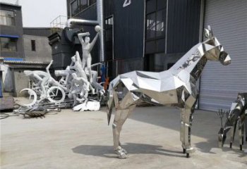 商業街不銹鋼駿馬雕塑 售樓處雕塑 動物擺件