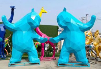 大熊雕塑廠家，酒店房地產雕塑，現代景觀小品 (6)