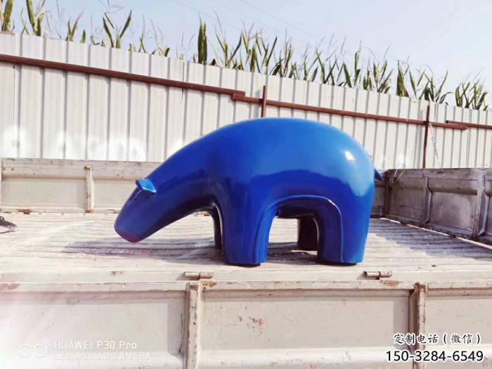 不銹鋼大熊雕塑，公園廣場雕塑，仿真彩繪工藝 (3)