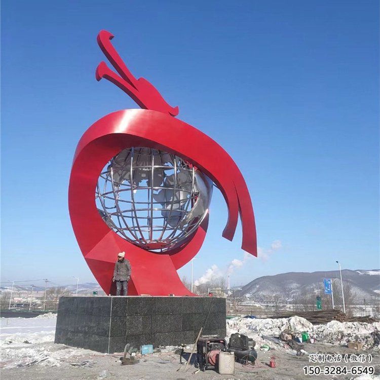 不銹鋼龍形雕塑，大型動物景觀，烤漆工藝制作 (6)