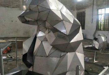 不銹鋼大熊雕塑，公園廣場雕塑，仿真彩繪工藝 (7)