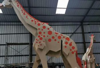 不銹鋼長頸鹿雕塑，異形幾何動物，售樓處小區擺件 (5)