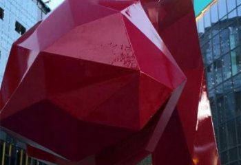 不銹鋼長(zhǎng)頸鹿雕塑，異形幾何動(dòng)物，售樓處小區(qū)擺件 (8)