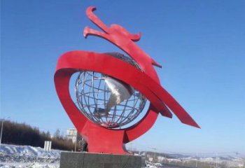 不銹鋼龍形雕塑，大型動物景觀，烤漆工藝制作 (3)