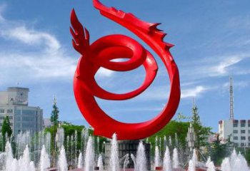 不銹鋼龍形雕塑，大型動物景觀，烤漆工藝制作 (4)