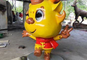 卡通龍形雕塑，抽象彩繪工藝，動(dòng)漫動(dòng)物擺件 (1)