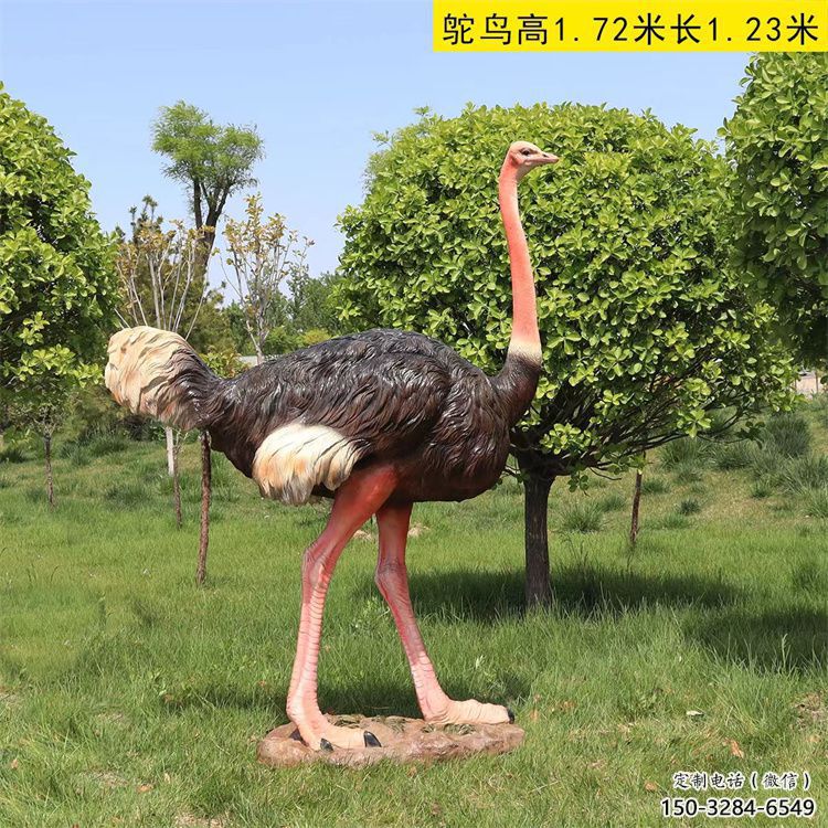 鴕鳥雕塑廠家，公園廣場(chǎng)動(dòng)物，大型園林小品