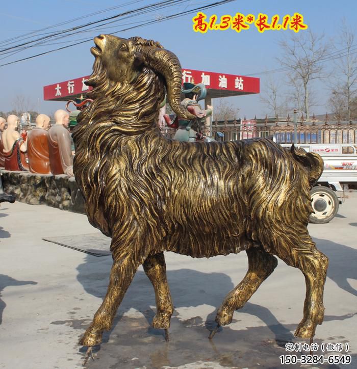 古銅色山羊雕塑廠家 大型城市雕塑 商業街擺件