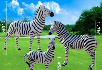 斑馬雕塑生產(chǎn)廠家，仿真彩繪工藝，公園廣場街頭小品