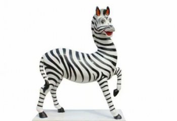 抽象斑馬雕塑 店門口彩繪雕塑 步行街擺件