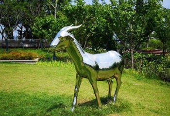 不銹鋼山羊雕塑加工廠，仿真動物，戶外公園擺件