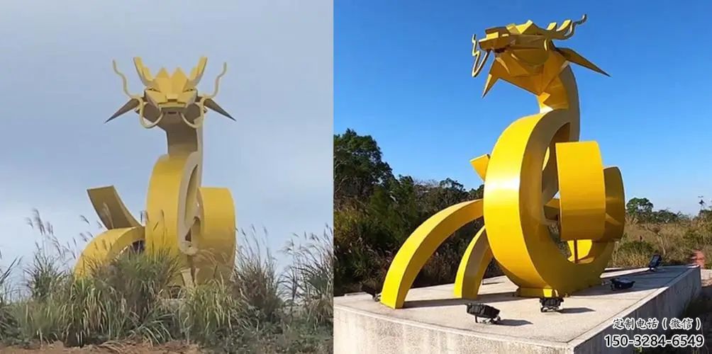 抽象大型龍頭雕塑，鑄銅動物雕塑，房地產(chǎn)售樓處擺件